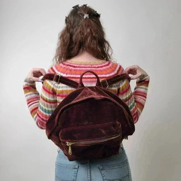 Vintage Y2K Aimee Kestenberg Woodside Velvet Mini Backpack - Picture 3 of 9